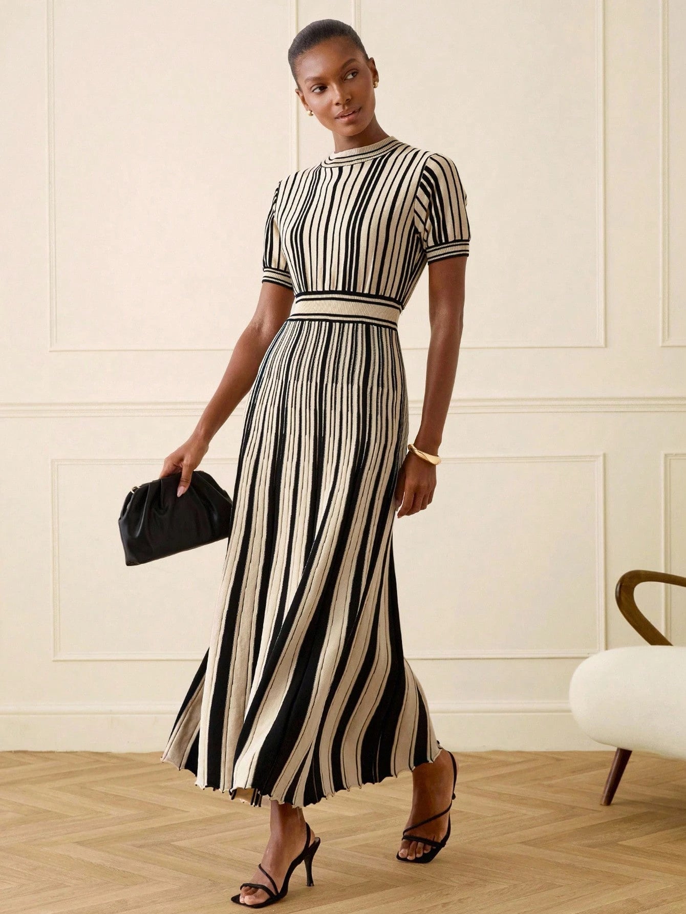 Multicolor Knitwear Long Sweater Dress