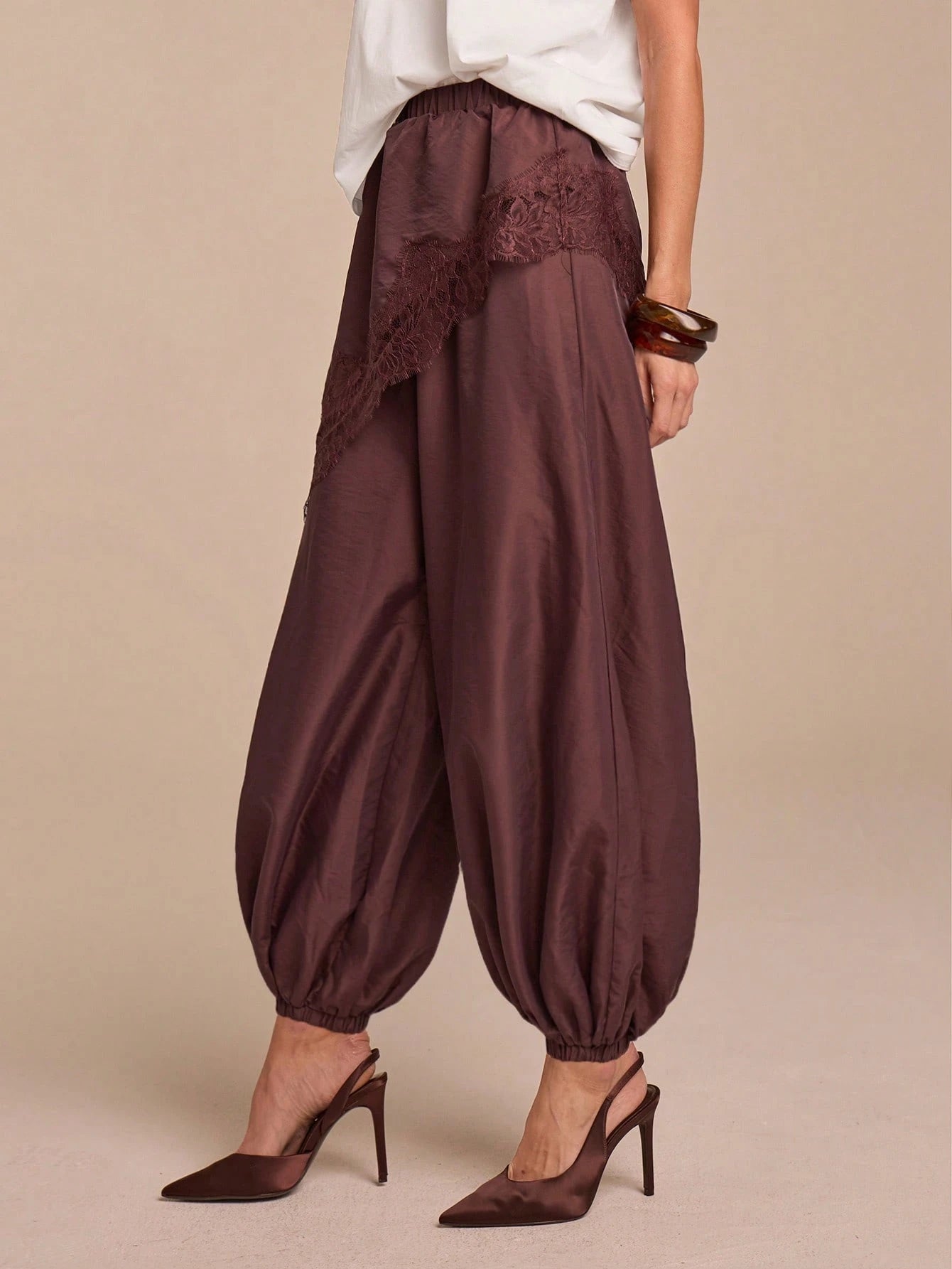 Lace Patchwork Balloon Pants