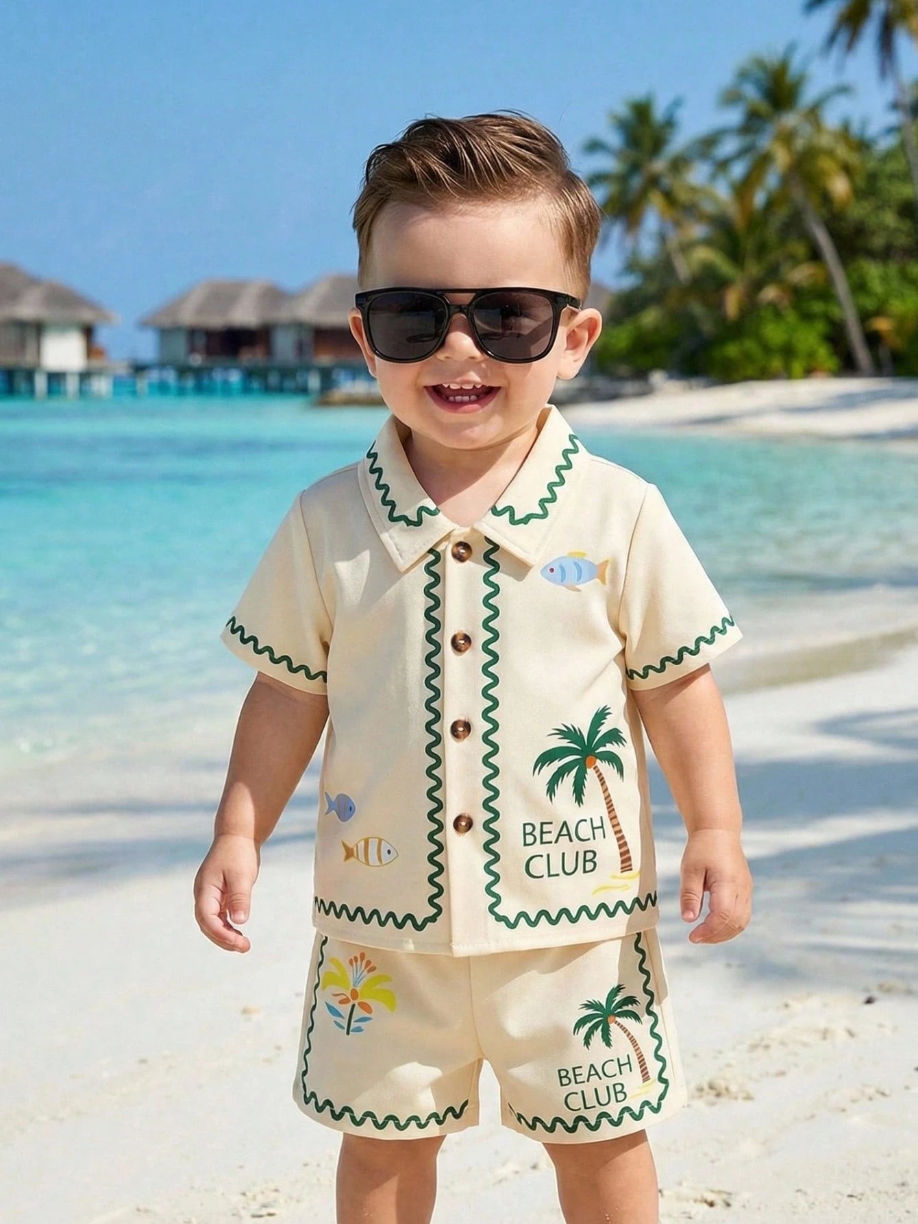 Boys' Tropical Shirt And Shorts Set