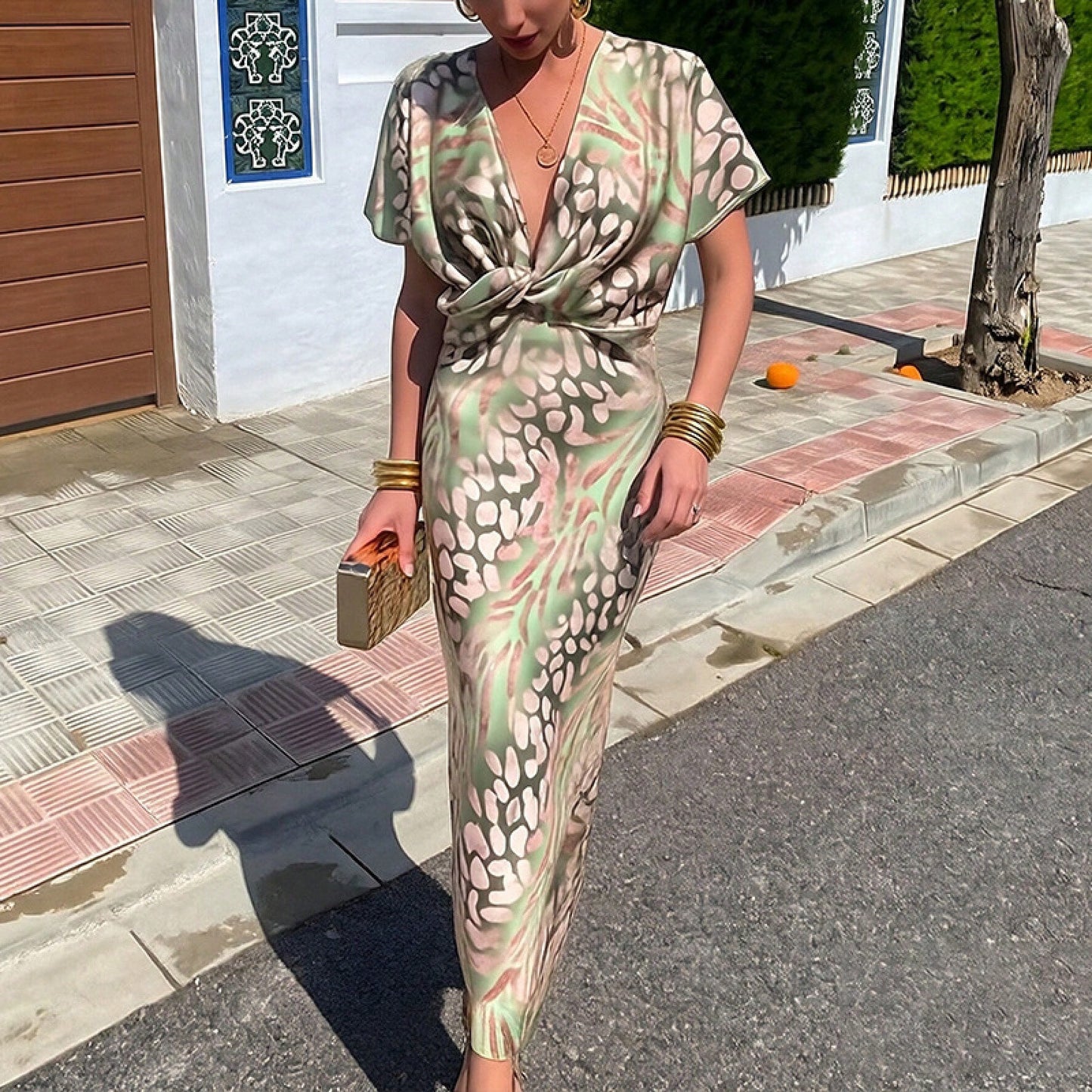 Printed Twist Knot Dress
