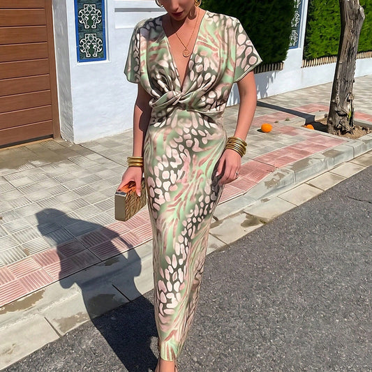 Printed Twist Knot Dress