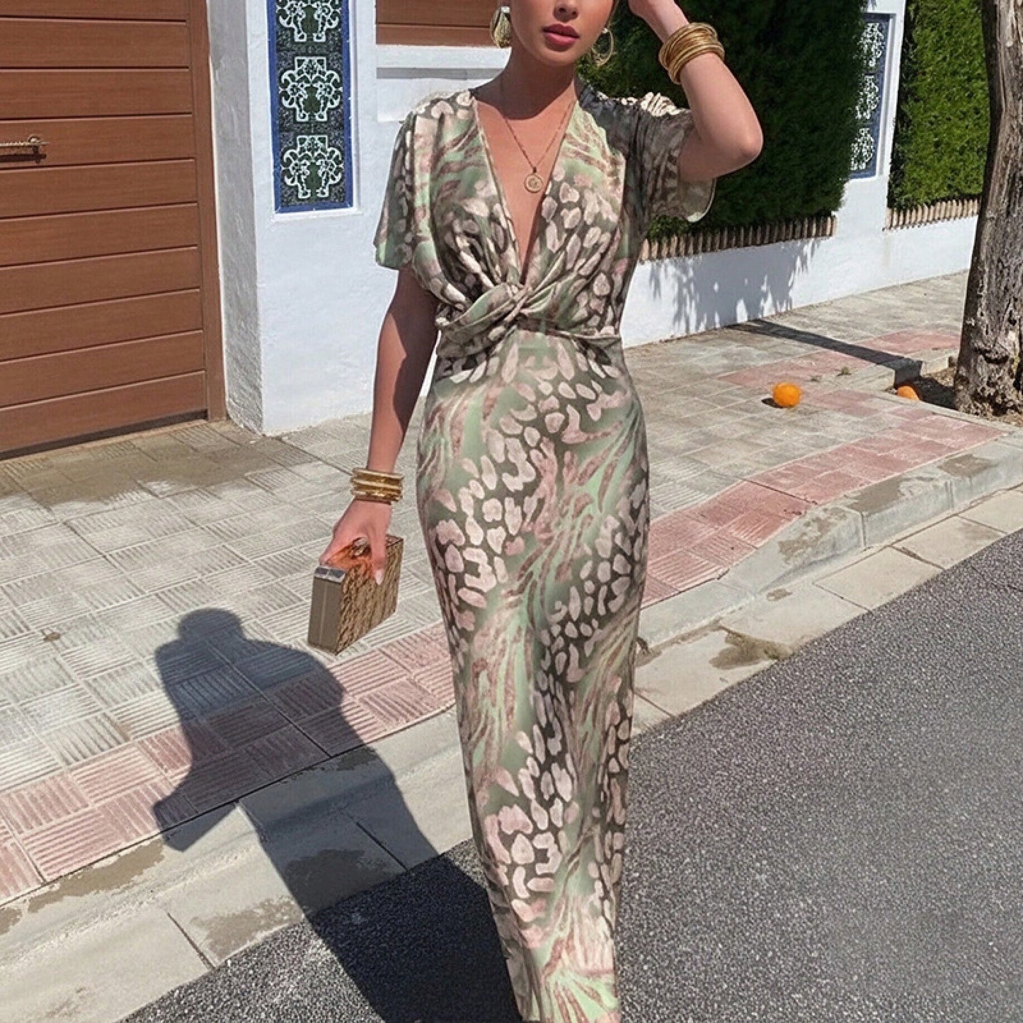Printed Twist Knot Dress