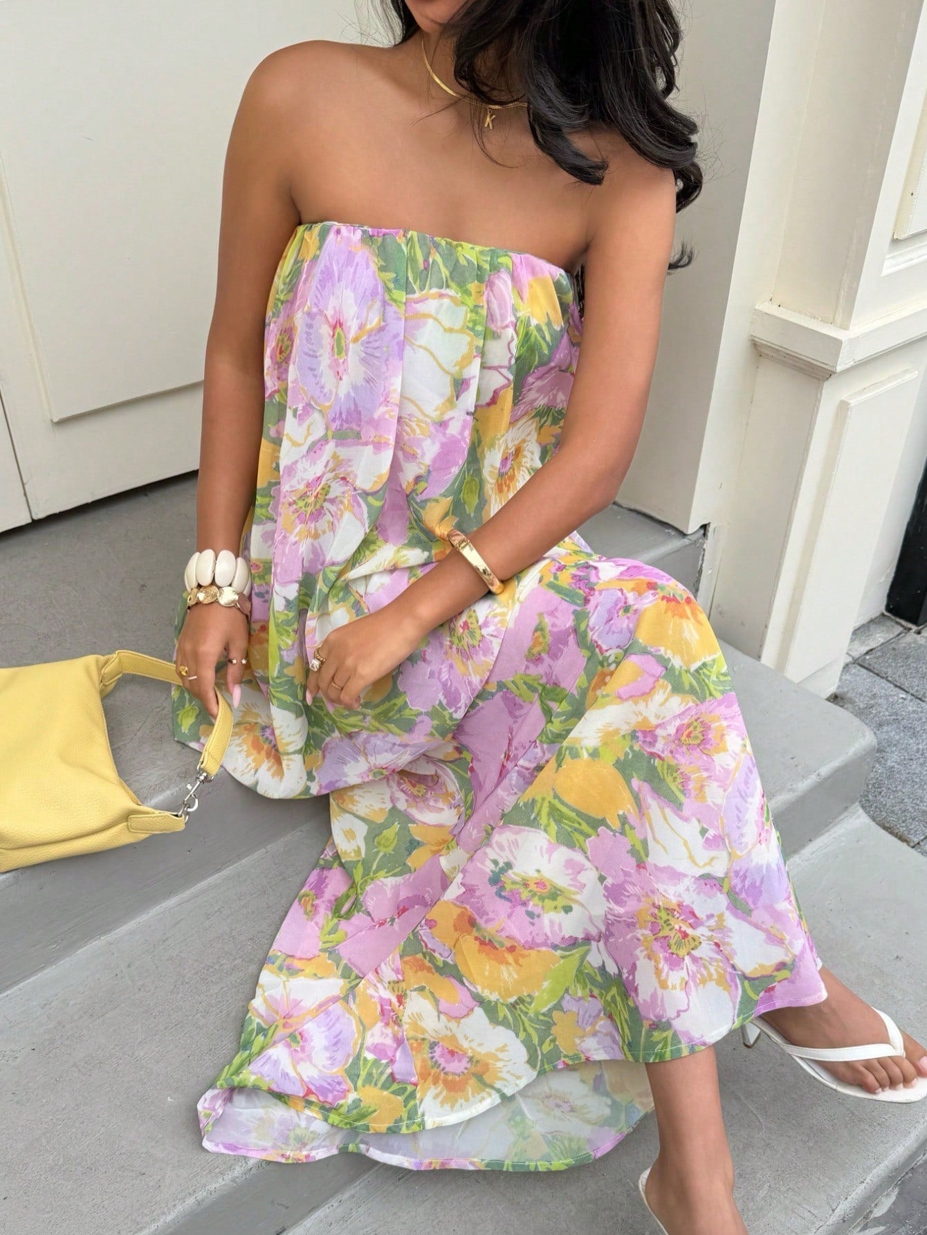 Floral Print Off-Shoulder Dress
