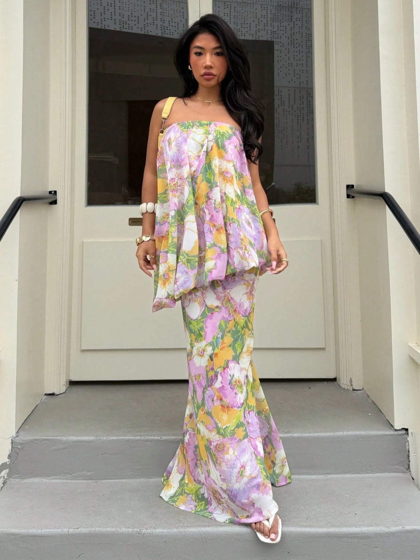 Floral Print Off-Shoulder Dress
