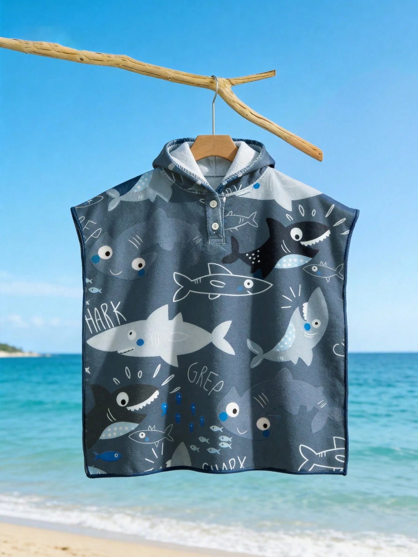 Sharks Hooded Towel