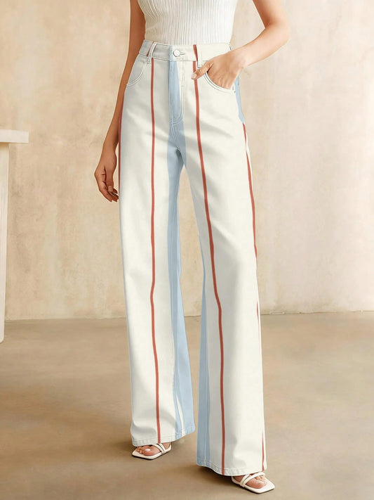Striped Wide-Leg Trousers