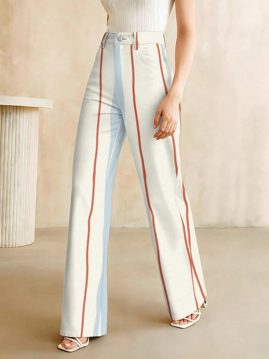 Striped Wide-Leg Trousers