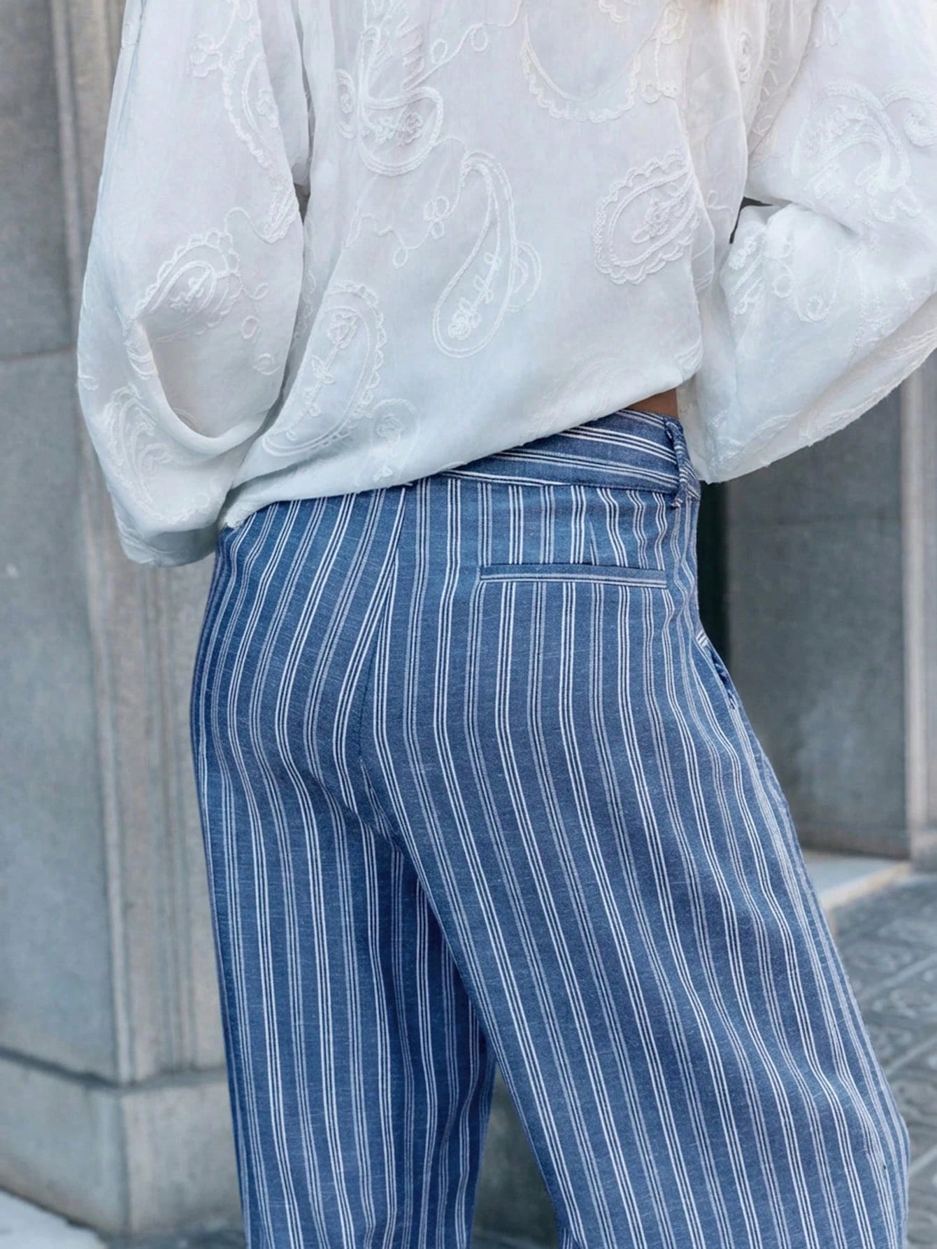 Blue Striped Pants