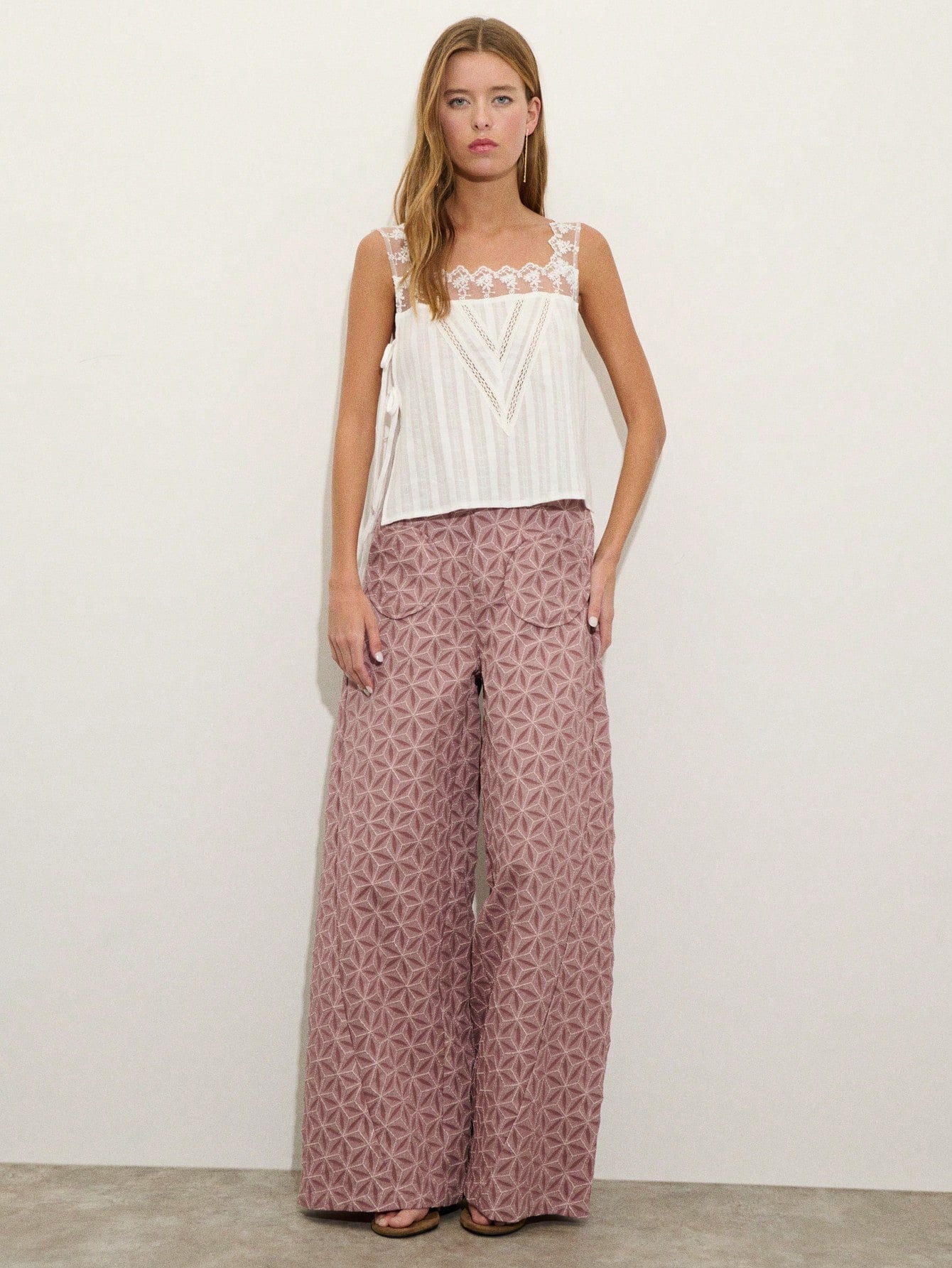 Pink Wide Leg Pants