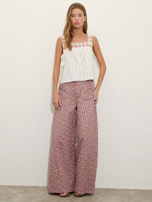 Pink Wide Leg Pants