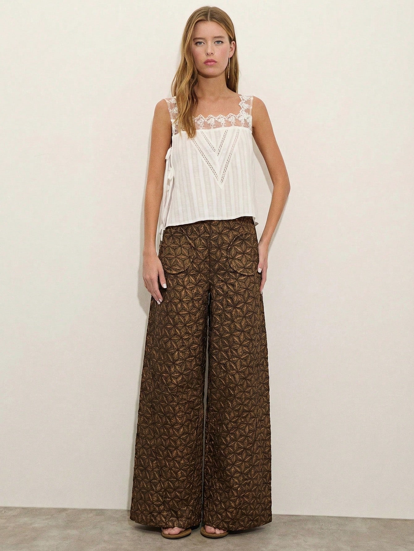 Brown Wide Leg Pants