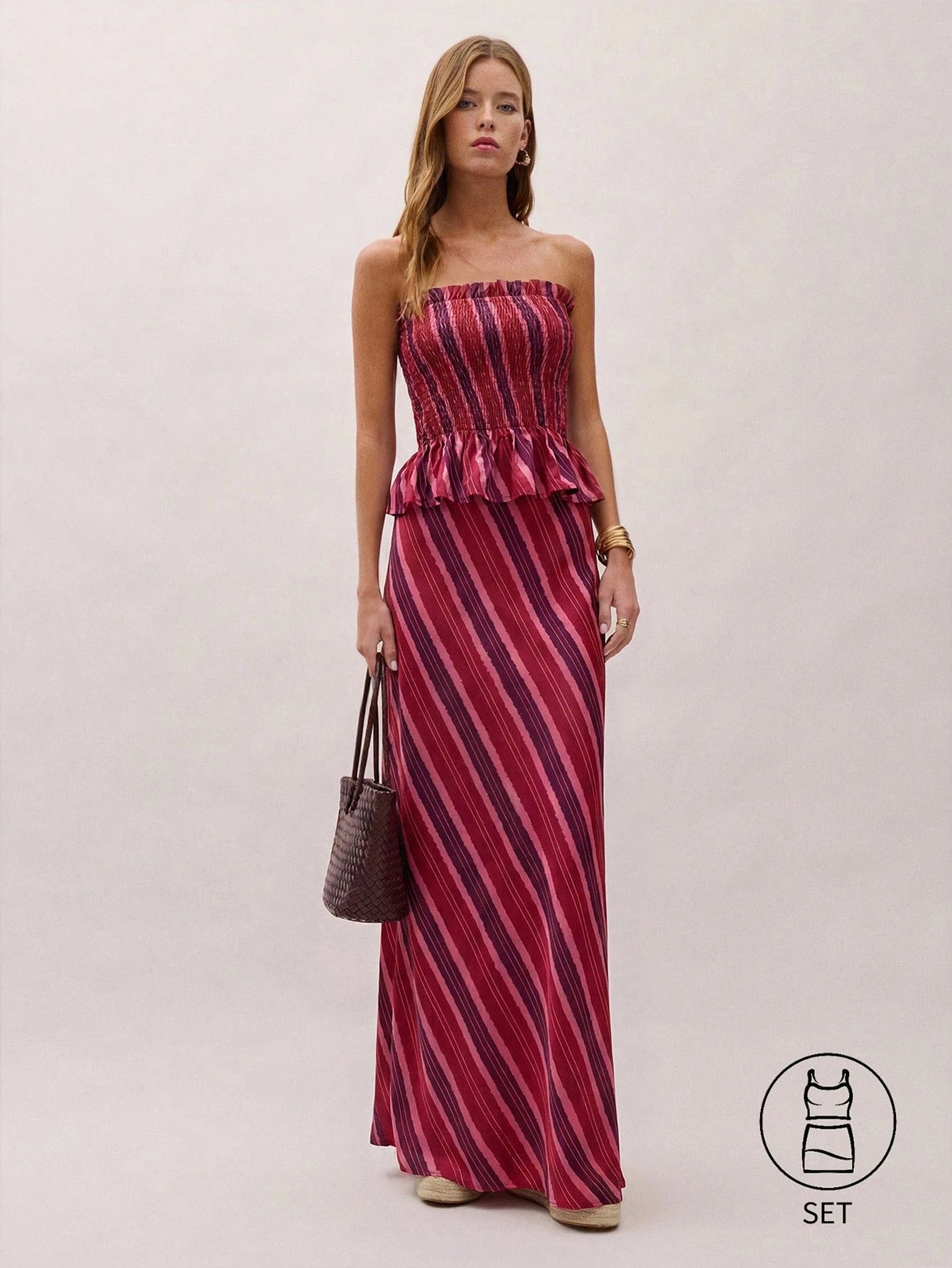Striped Top and Skirt Set