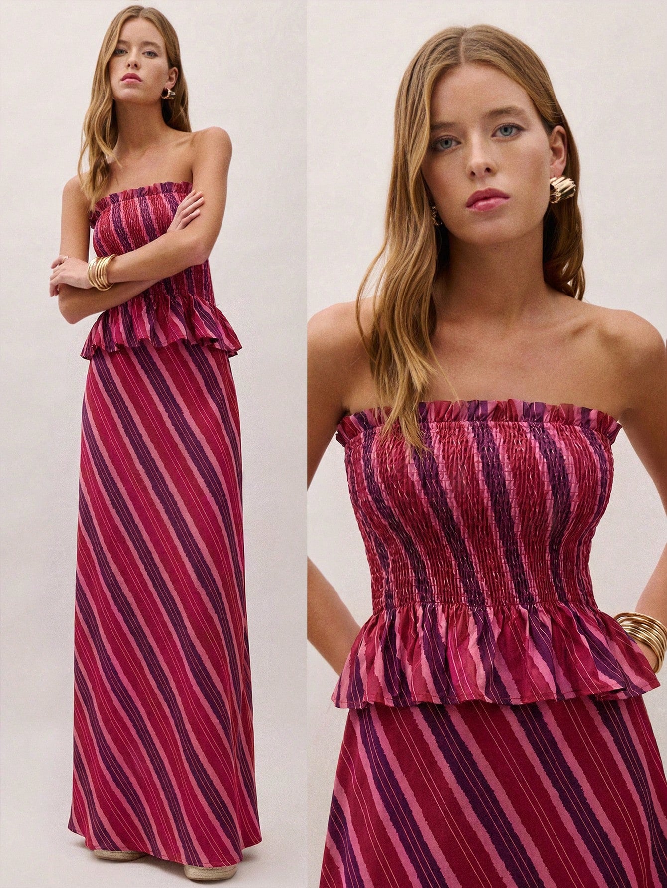 Striped Top and Skirt Set