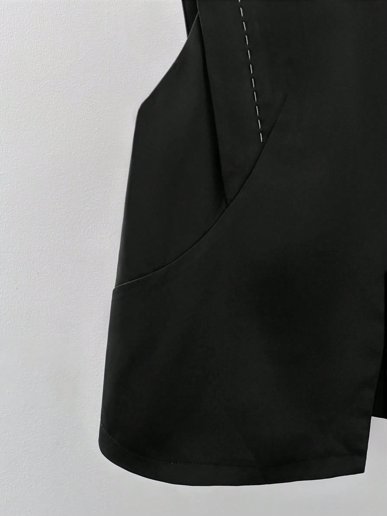 Topstitching Black Vest