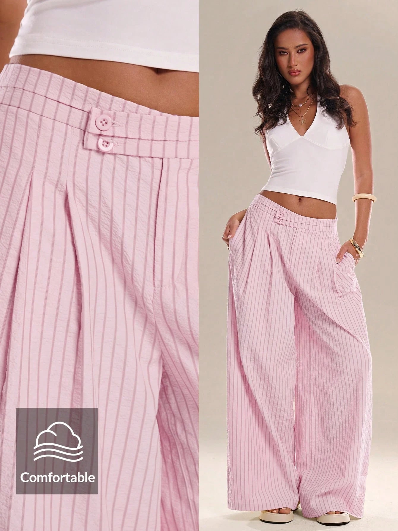 Pink Striped Pants