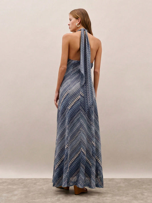 Blue Zig zag Dress