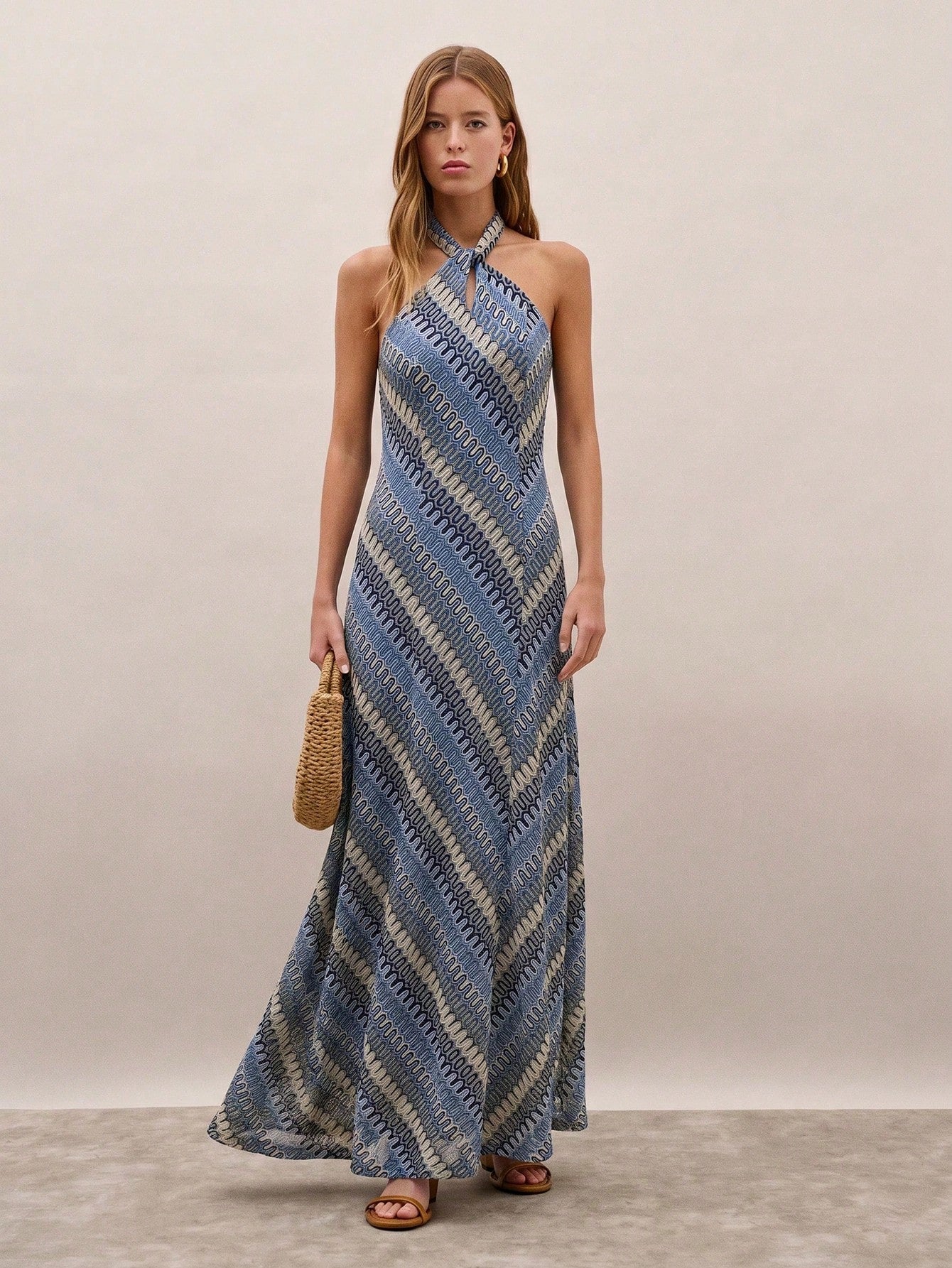 Blue Zig zag Dress