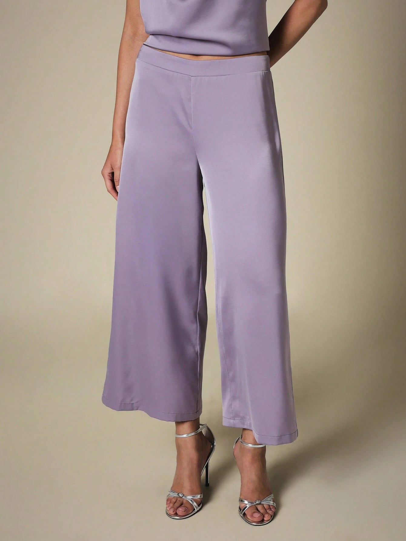 Two-Piece Purple Set With Asymmetric Fringe Top