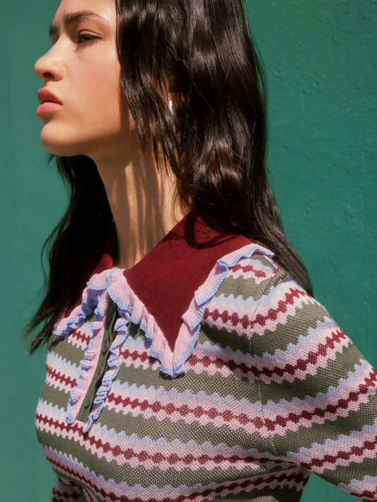 Colorful Striped Knit Top