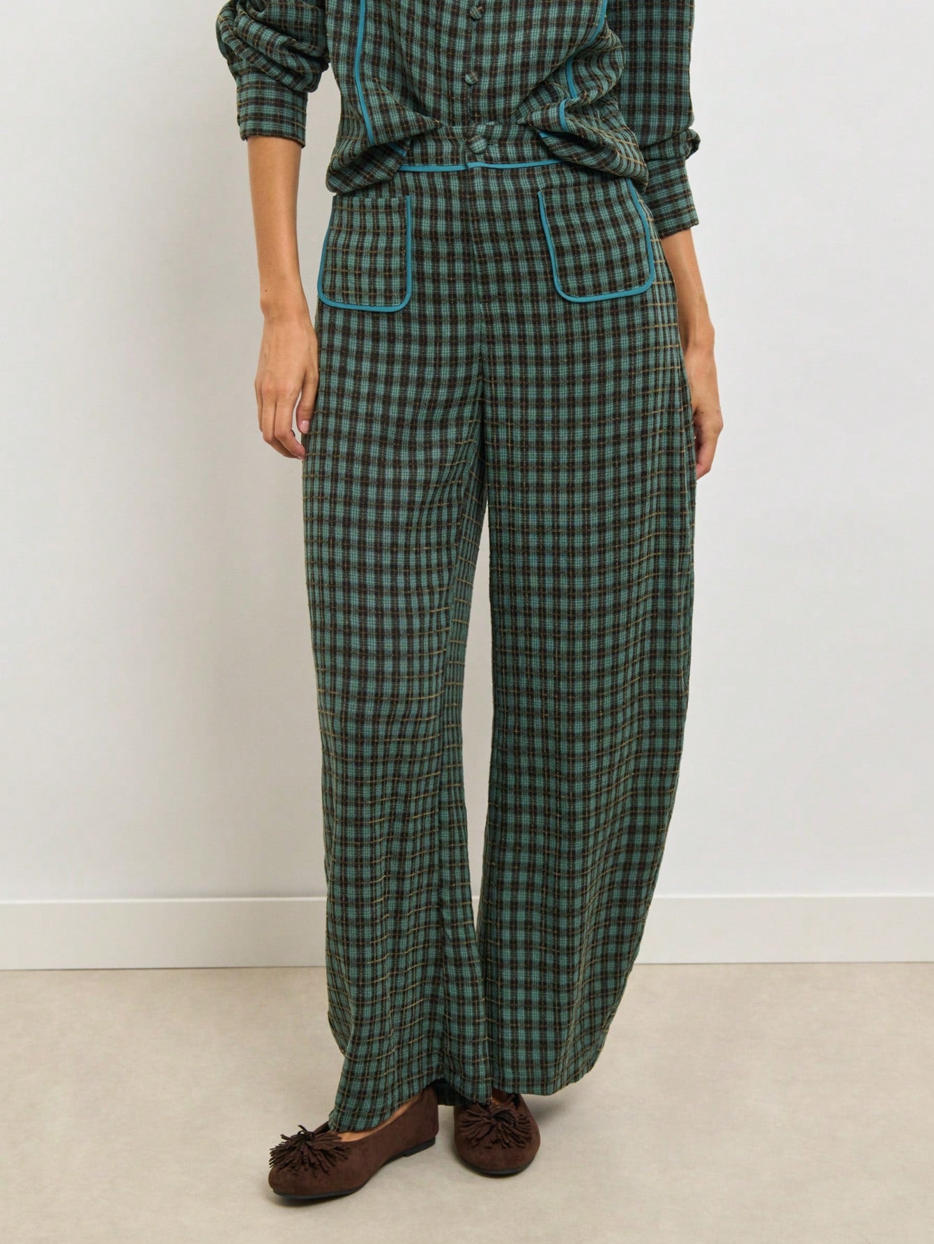 Green Set With Ruffle Details