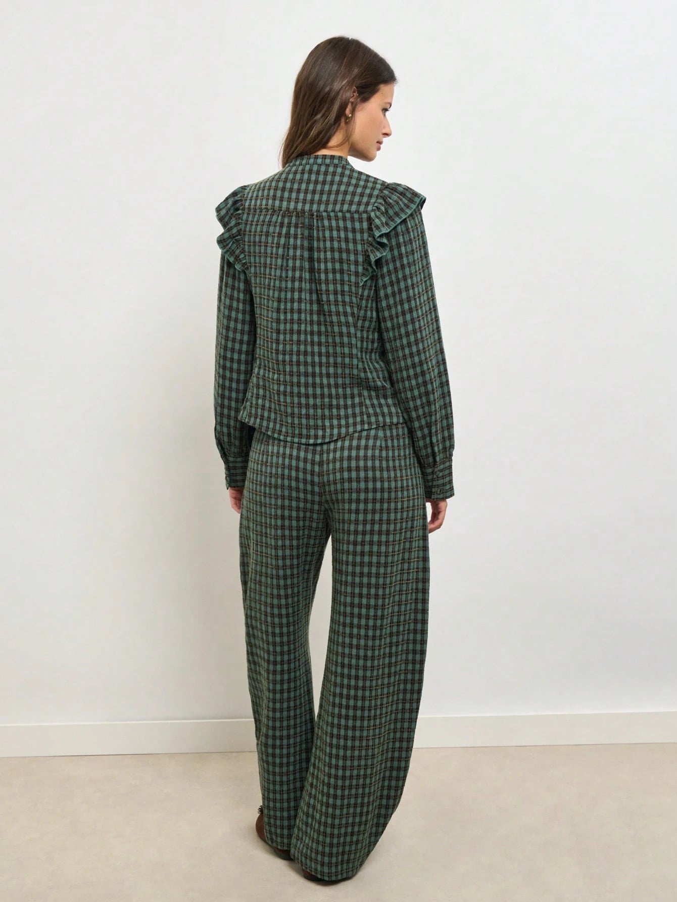 Green Set With Ruffle Details