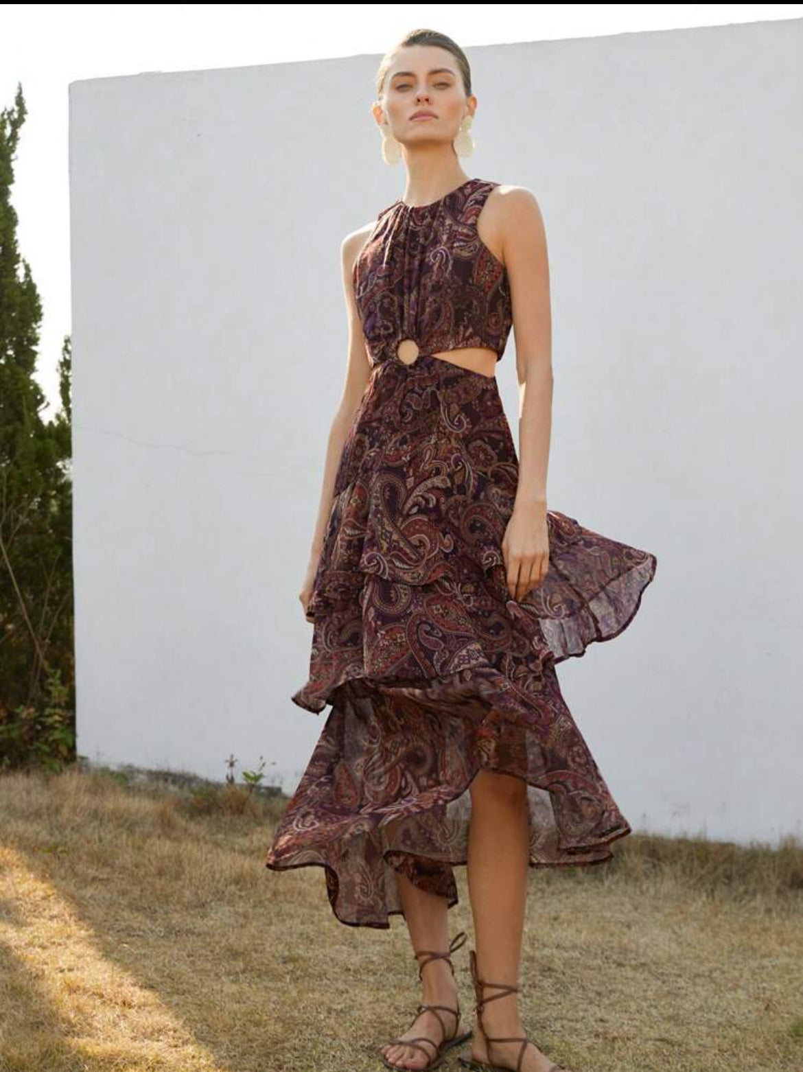 Cut Off Ruffles Dress