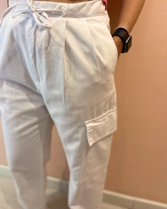 White Cargo Pants