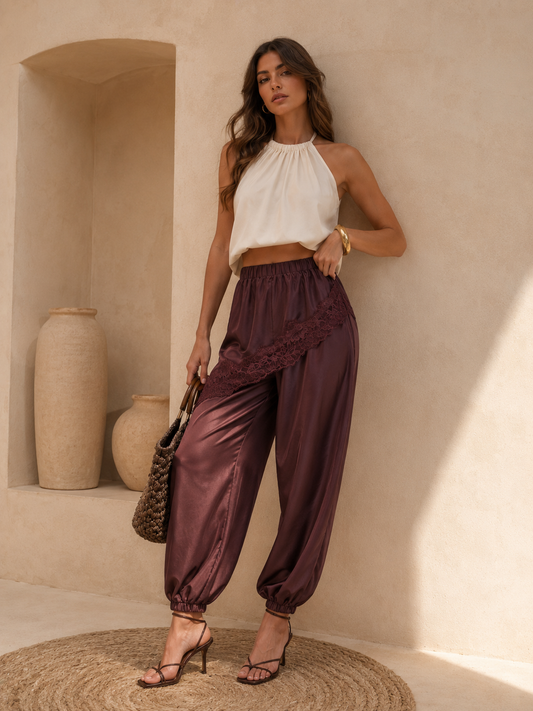Lace Patchwork Balloon Pants