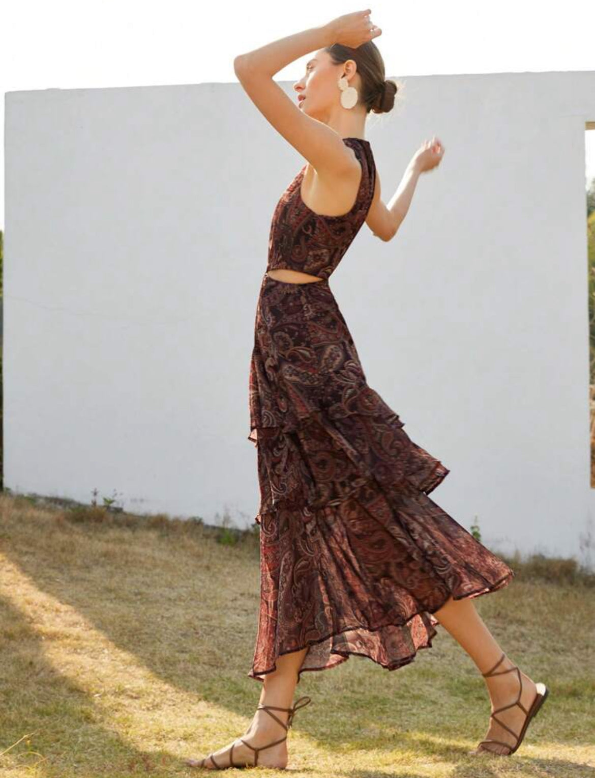 Cut Off Ruffles Dress