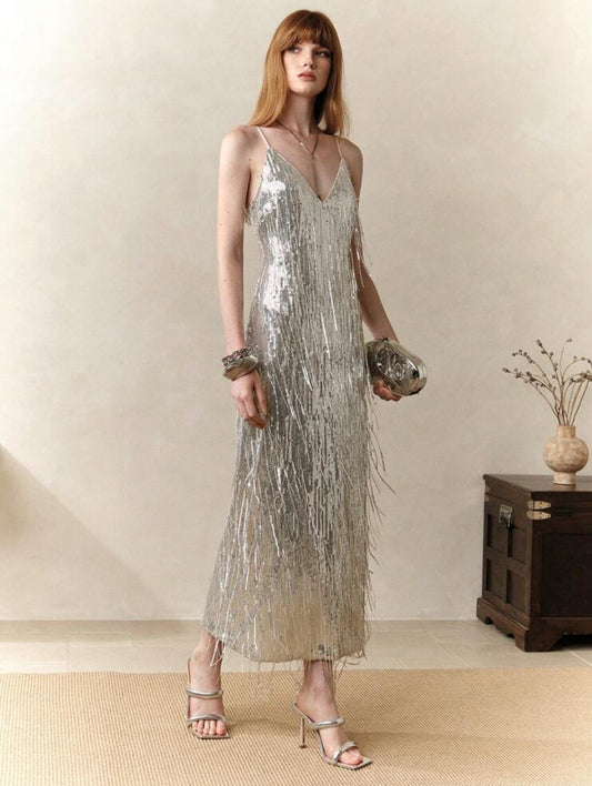 Silver Sequins Dress