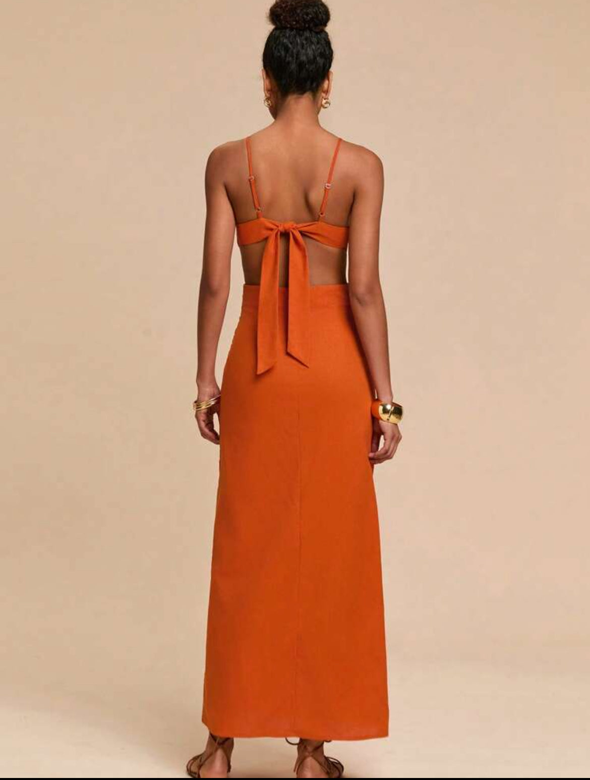 Orange Cut Off Dress