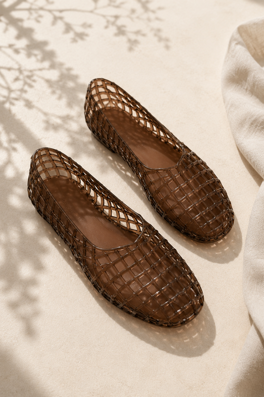 Grid Jelly Brown Shoes