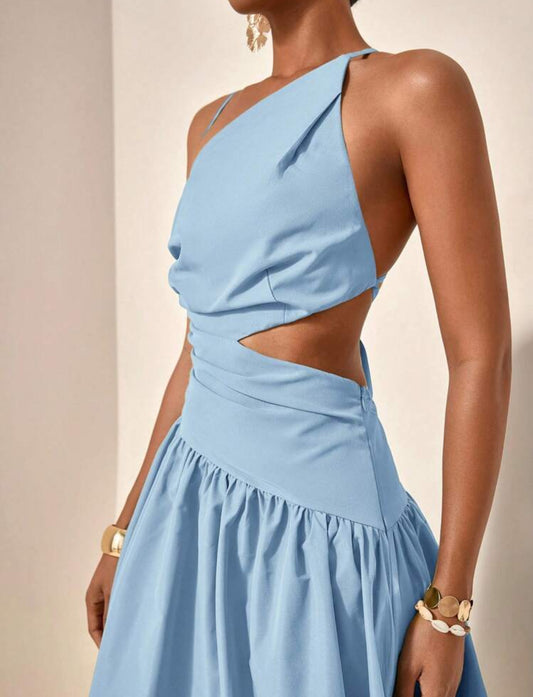 Cut Off Blue Dress