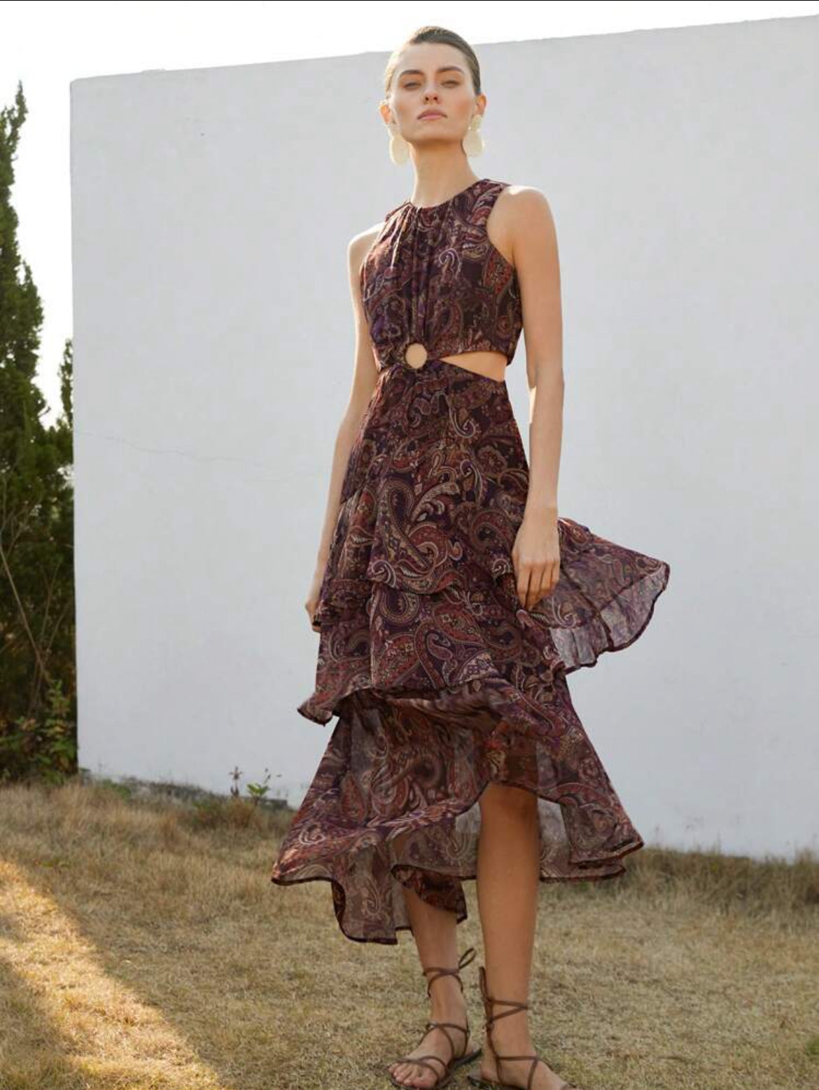 Cut Off Ruffles Dress