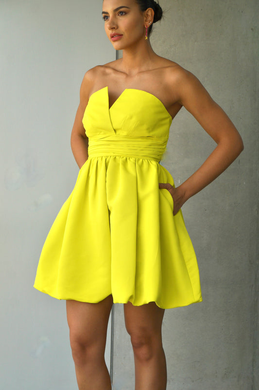 SACHIN & BABI - Strapless Lemon Dress