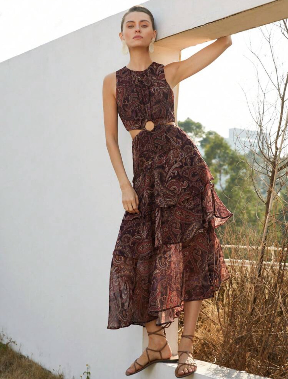 Cut Off Ruffles Dress