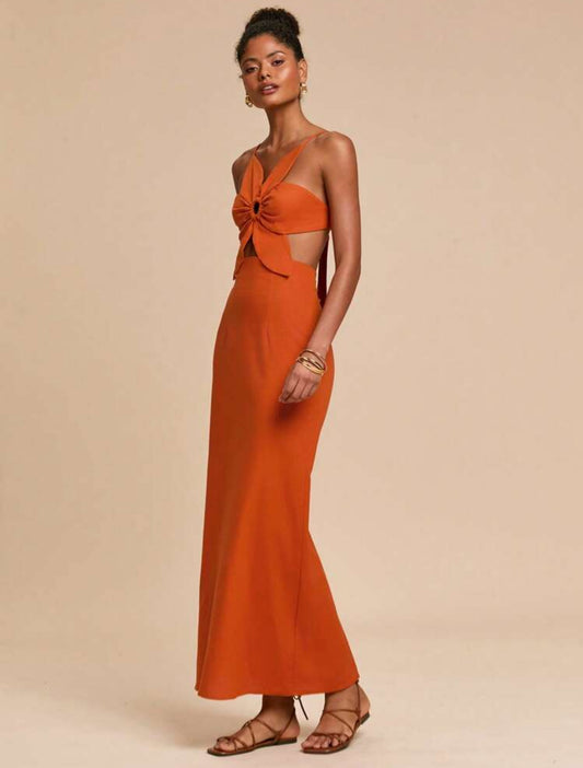 Orange Cut Off Dress