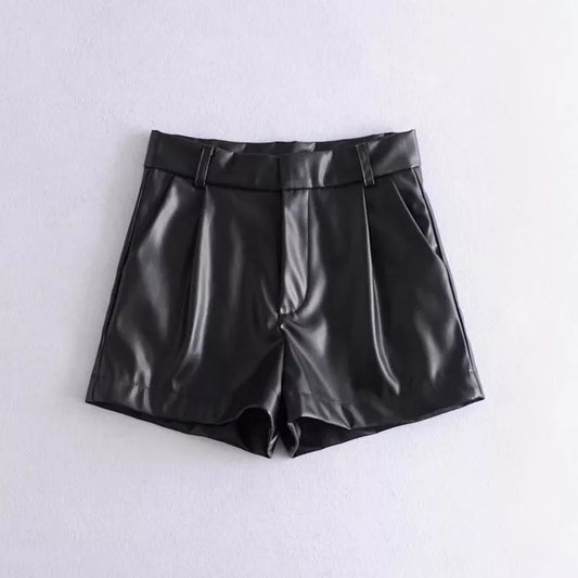 Black Leather Shorts