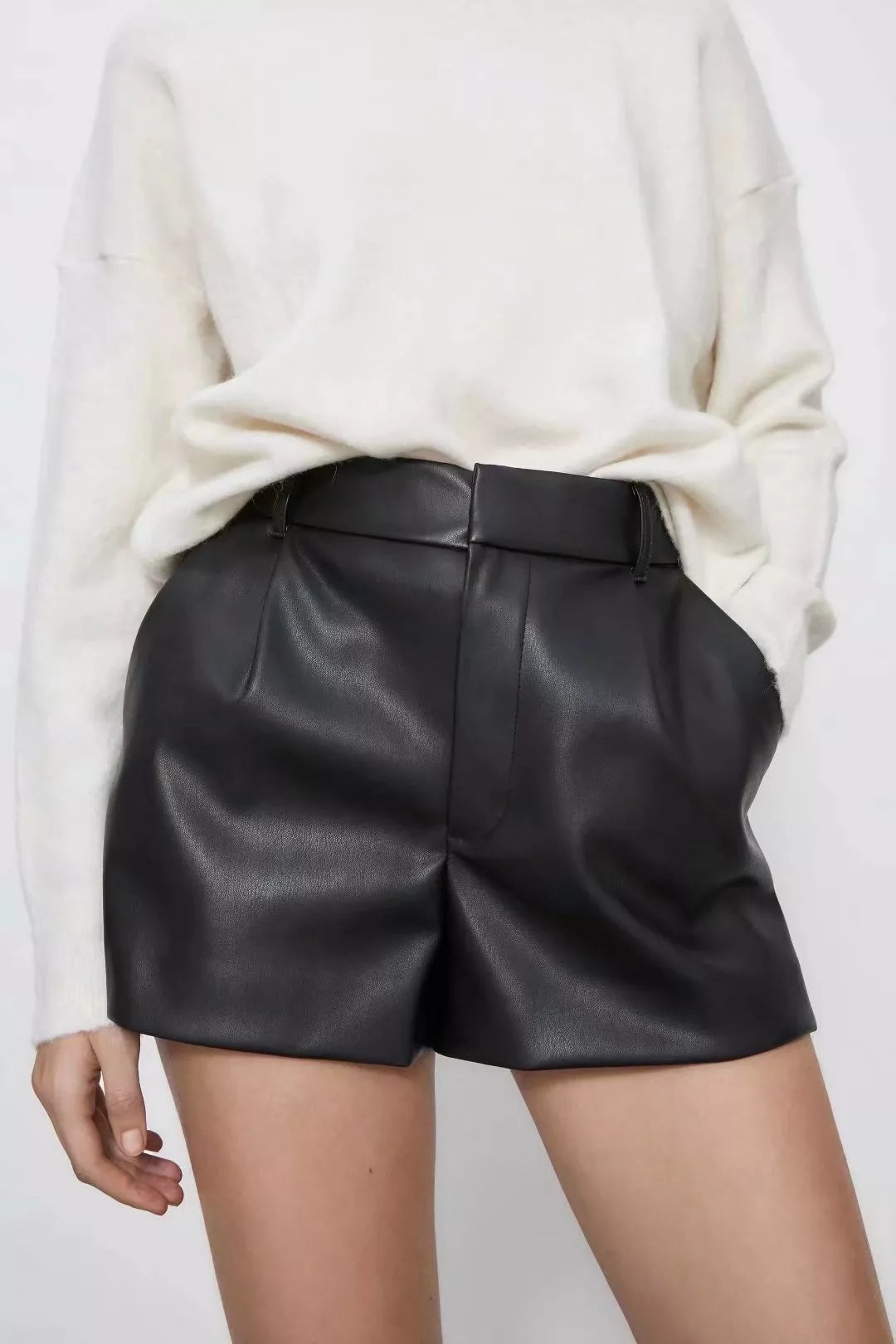 Black Leather Short