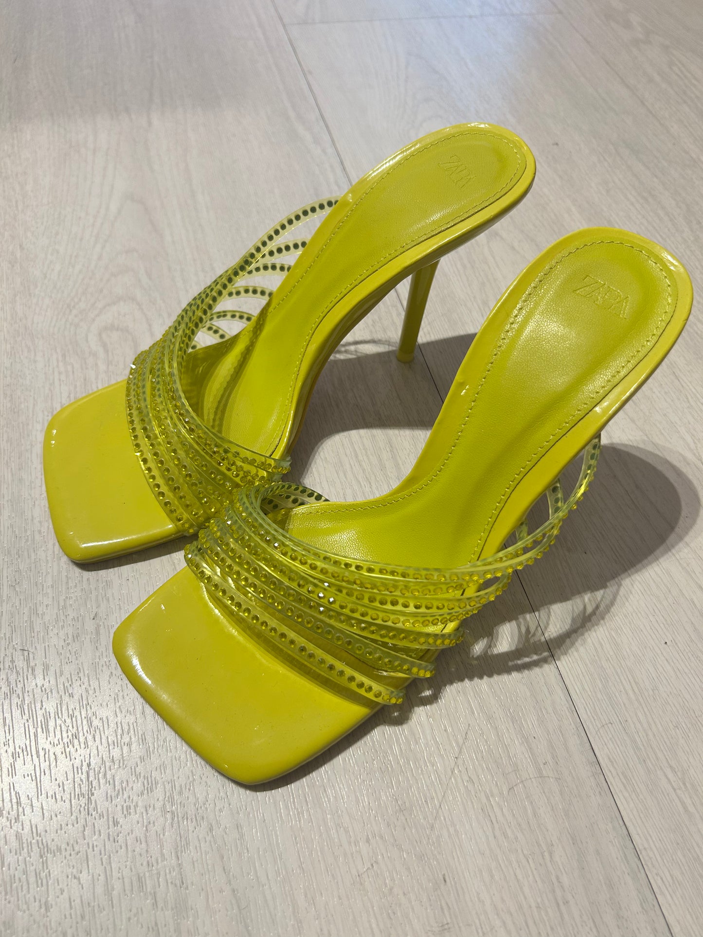Clear Sparkly Neon Sandals