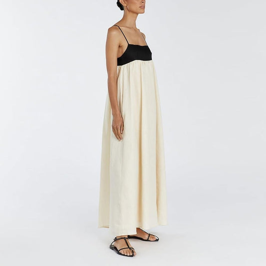 Black & Cream  Maxi Dress