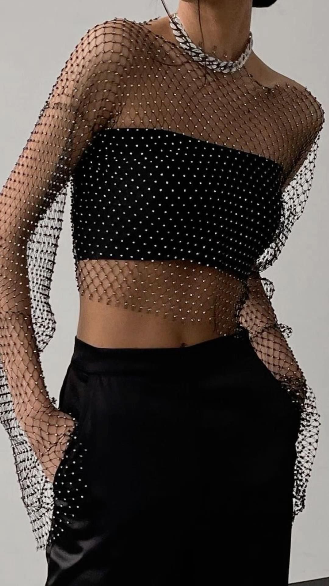 Black Mesh Top