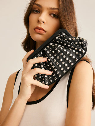 Black Studded Clutch Purse