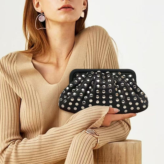 Black Studded Clutch Purse