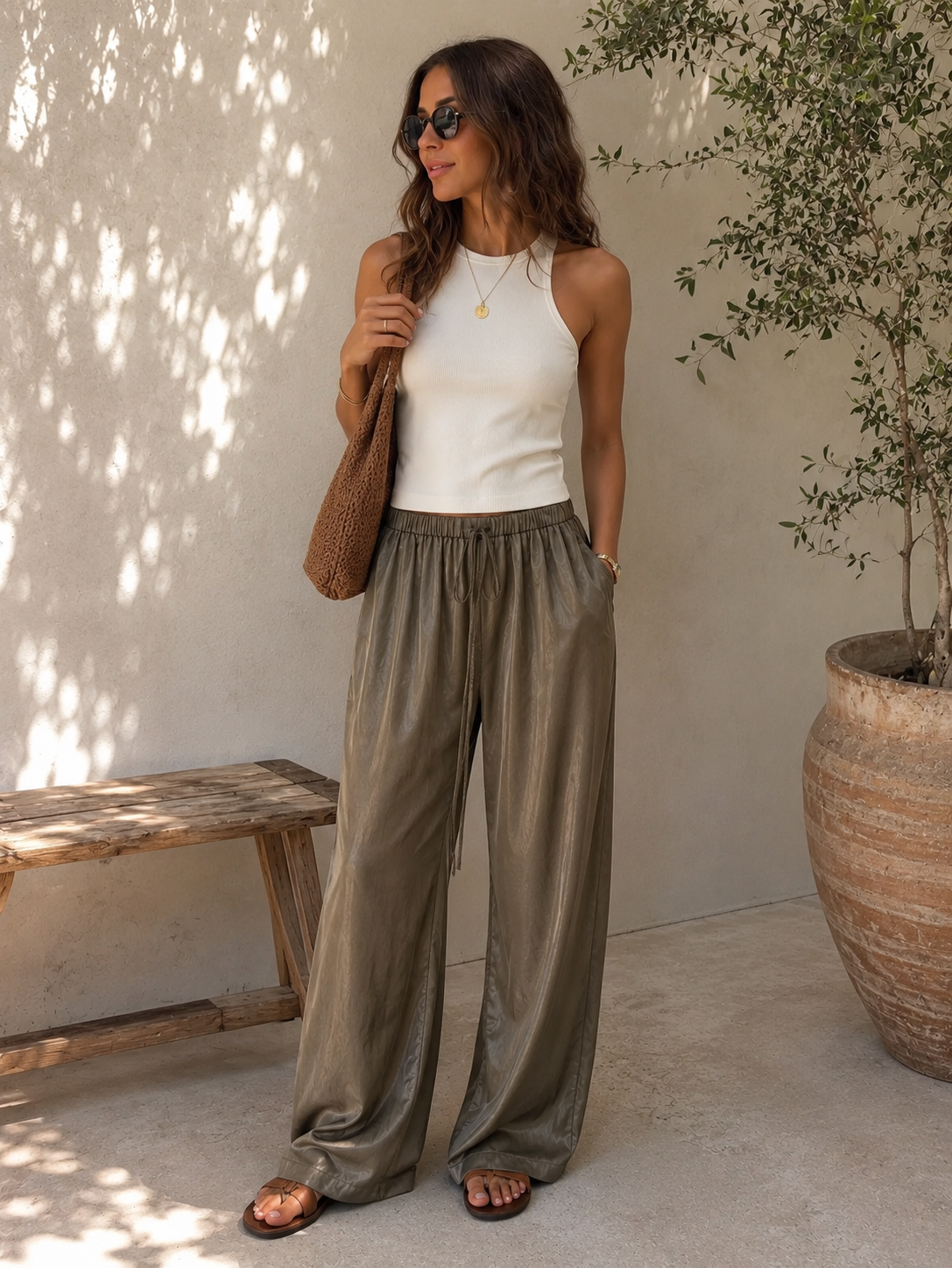 Wide brown Pants