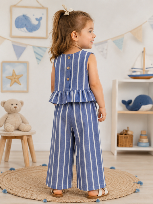 Girl Striped Top and Pants Set