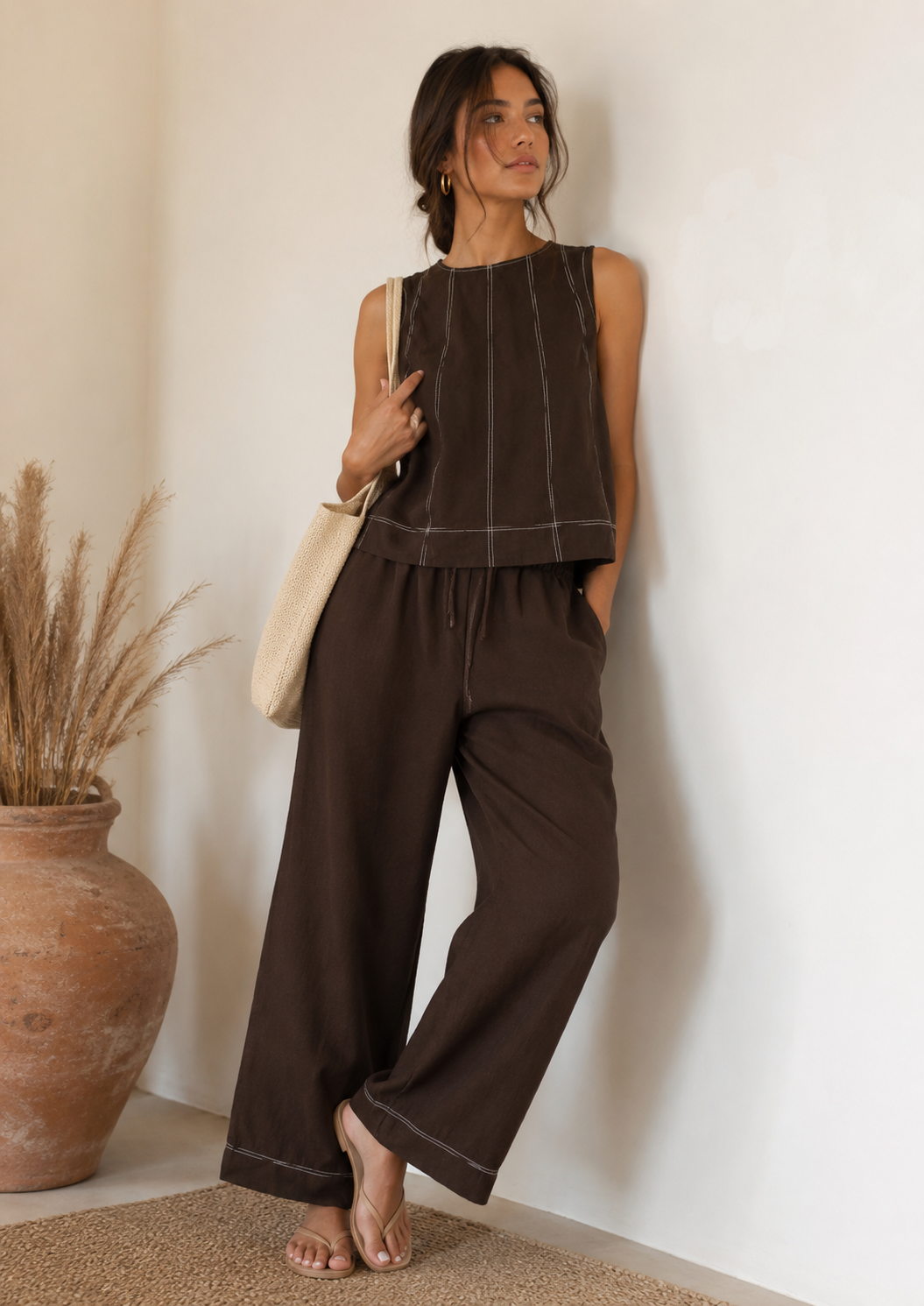 Brown Two-Piece Set