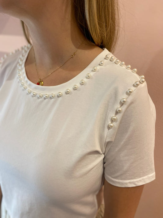 Pearls White Top