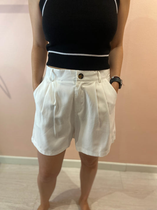 Linen White Shorts
