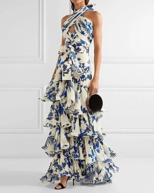 Halter Floral Printed Dress